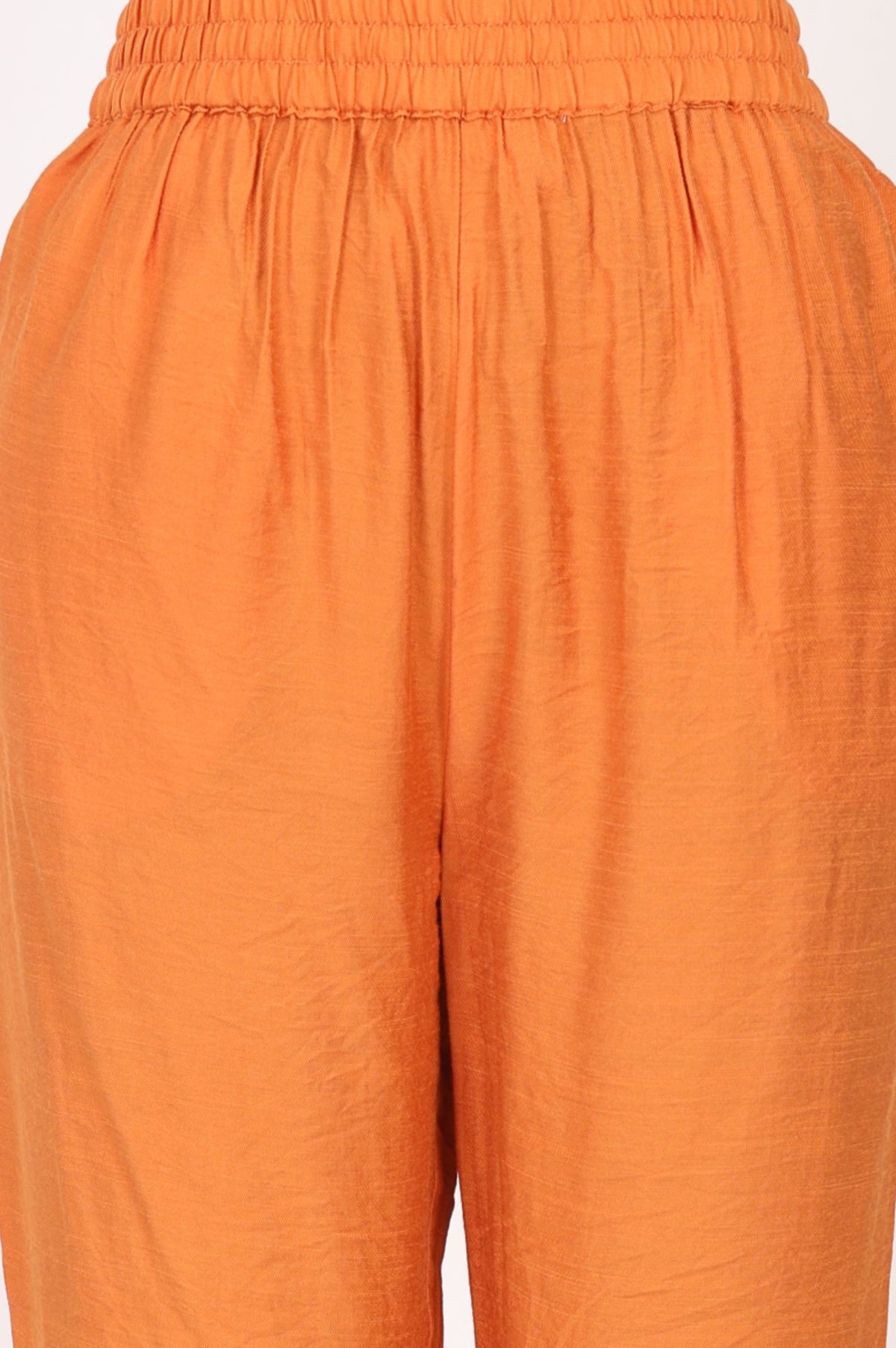 Orange Thread Embroidered Straight Kurta with Straight Pants and Dupatta Set