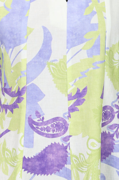 Off White Floral Printed Pure Cotton Straight Kurta With Pants and Dupatta Set