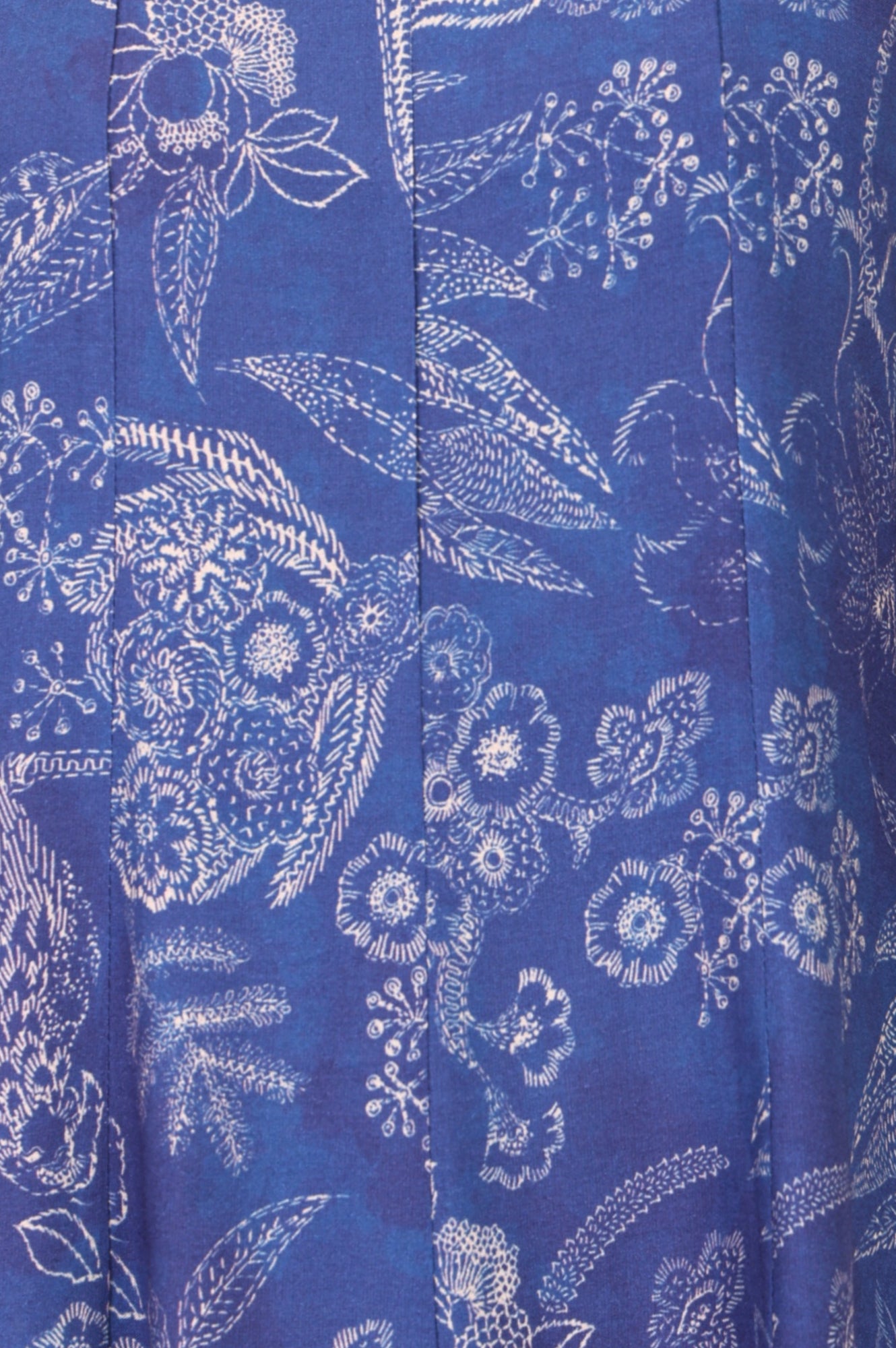 Blue Floral Printed Pure Cotton Straight Kurta With Pants and Dupatta Set