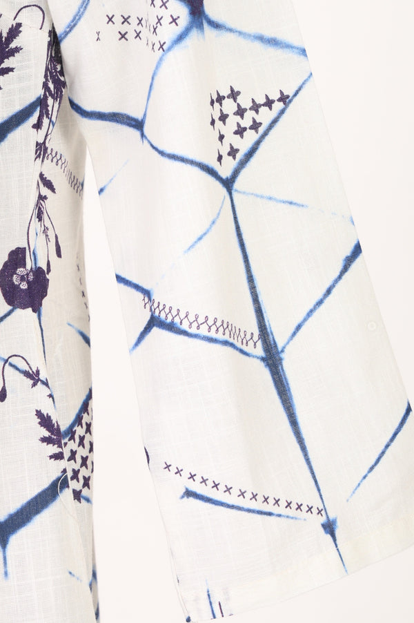 Off White Geometric Printed Pure Cotton Straight Kurta With Pants and Dupatta Set