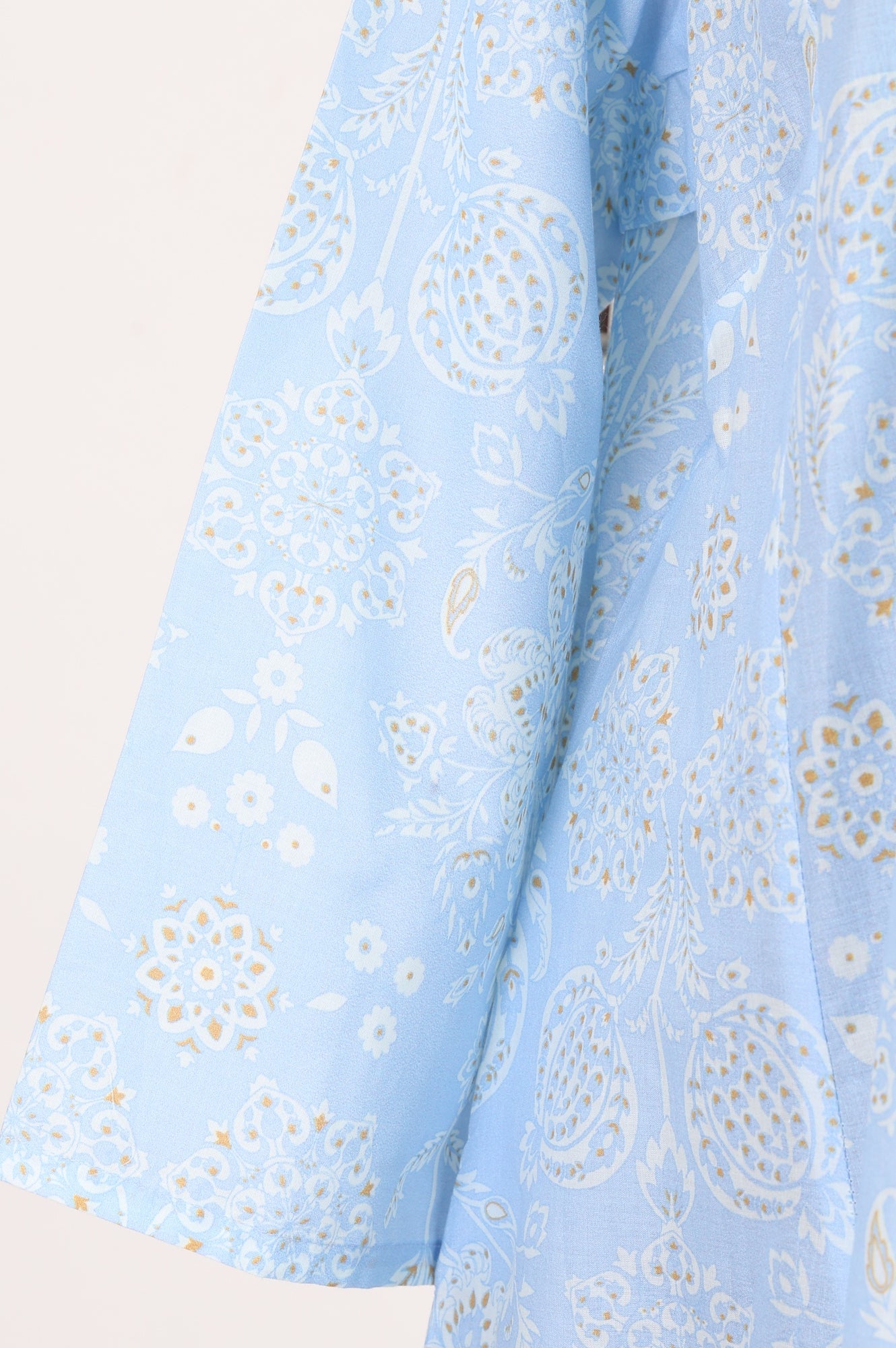 Blue Floral Printed Pure Cotton Straight Kurta With Pants and Dupatta Set