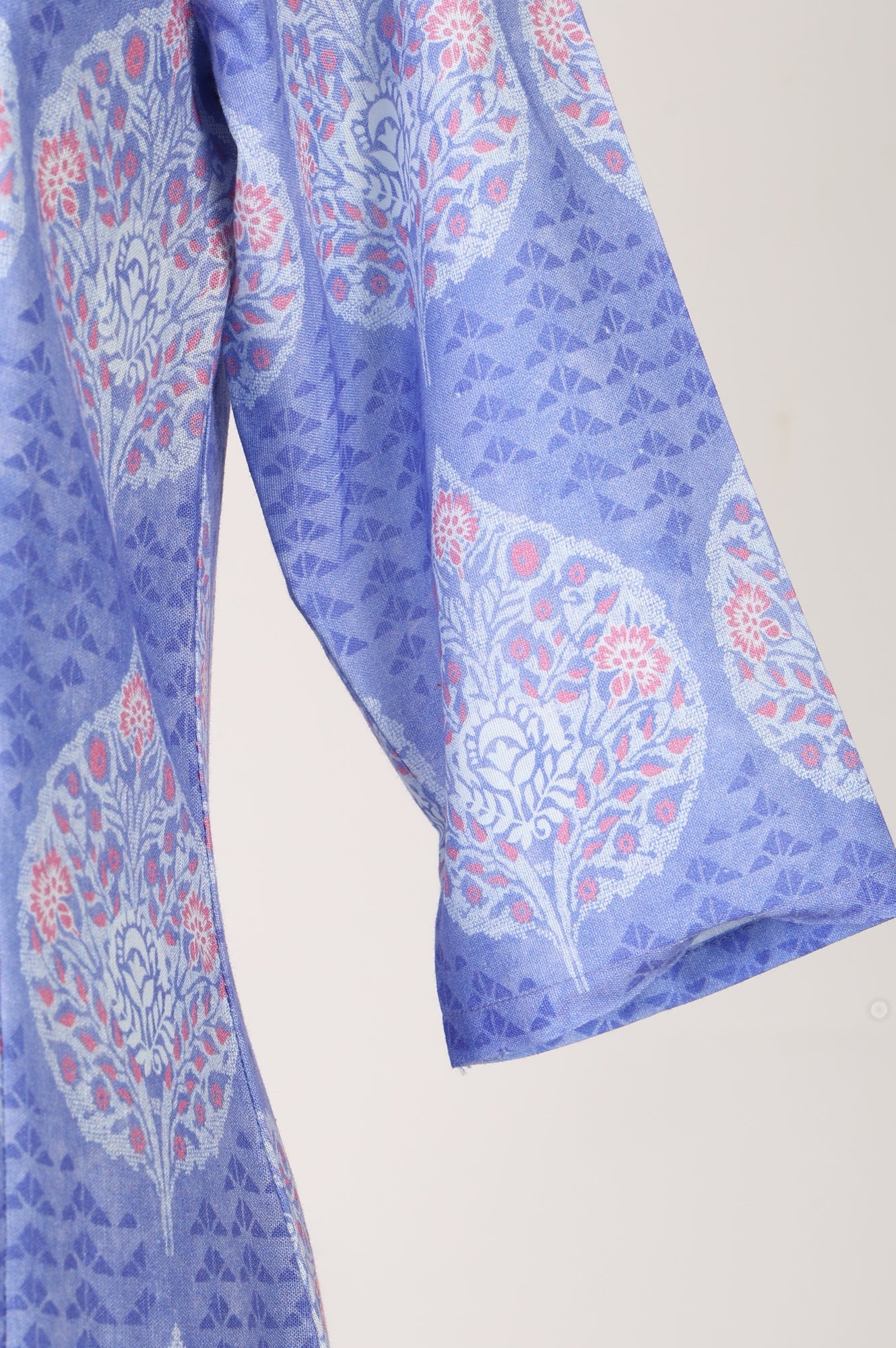 Lavender Floral Printed Cotton Blend A-line Kurta with Pants Co-ord Set