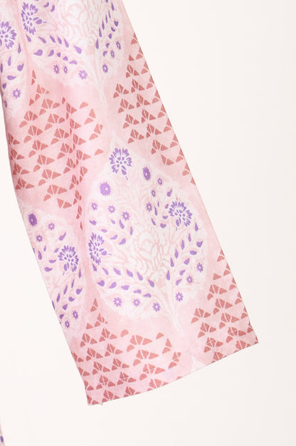 Pink Floral Printed Pure Cotton A-line Kurta with Pants Co-ord Set