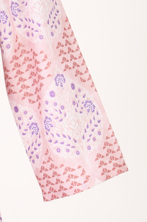 Pink Floral Printed Pure Cotton A-line Kurta with Pants Co-ord Set