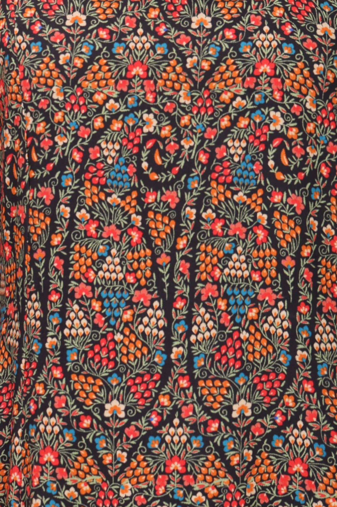 Black Floral Printed A-line Kurta with Pants Set