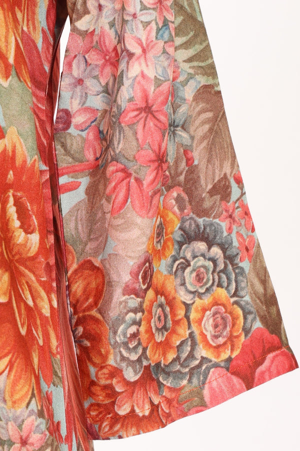 Multi-colour Floral Printed Rayon A-line Kurta with A-line Pants Set