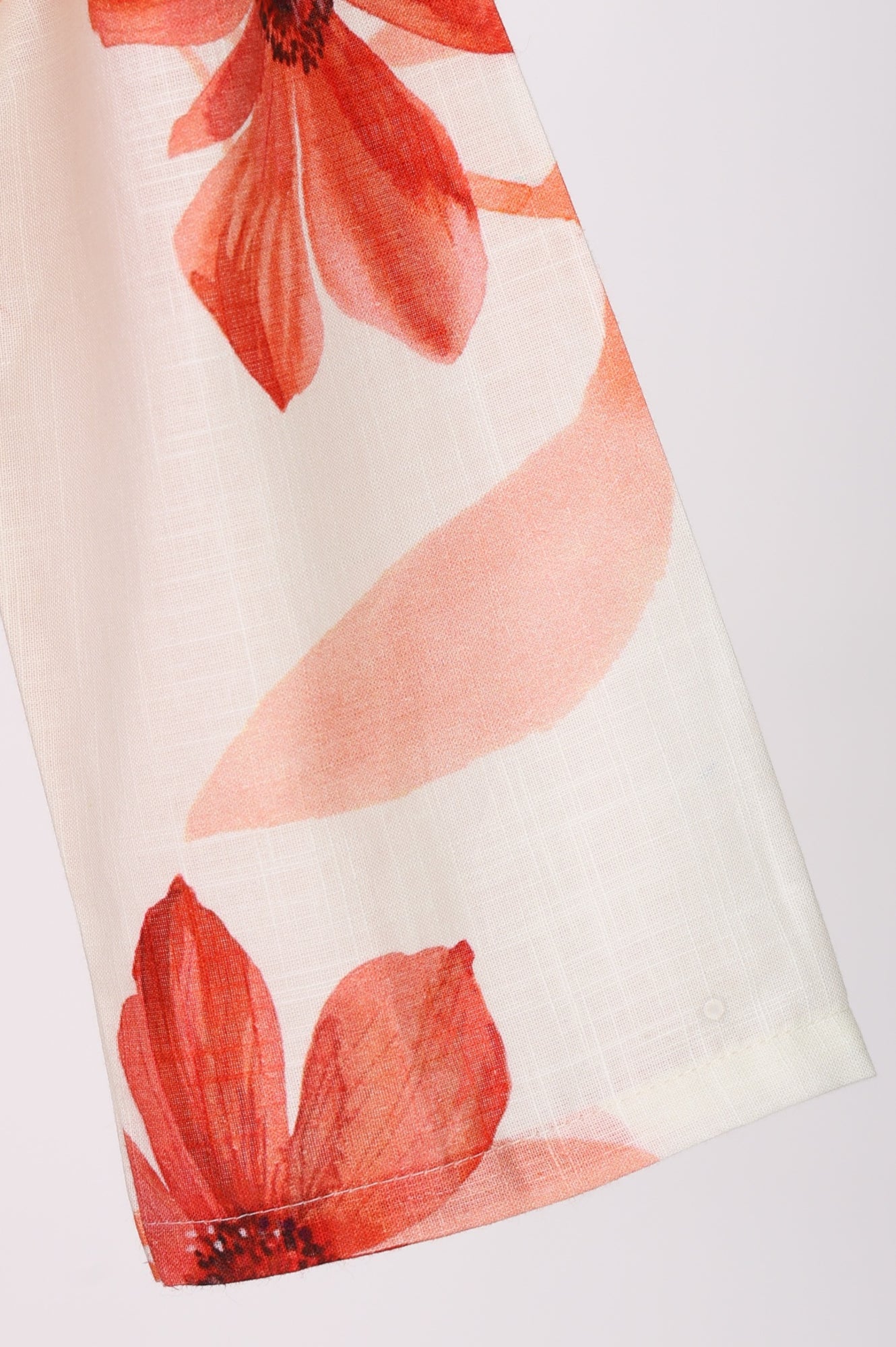Off White Floral Printed Pure Cotton A-line Kurta with Pants Co-ord Set