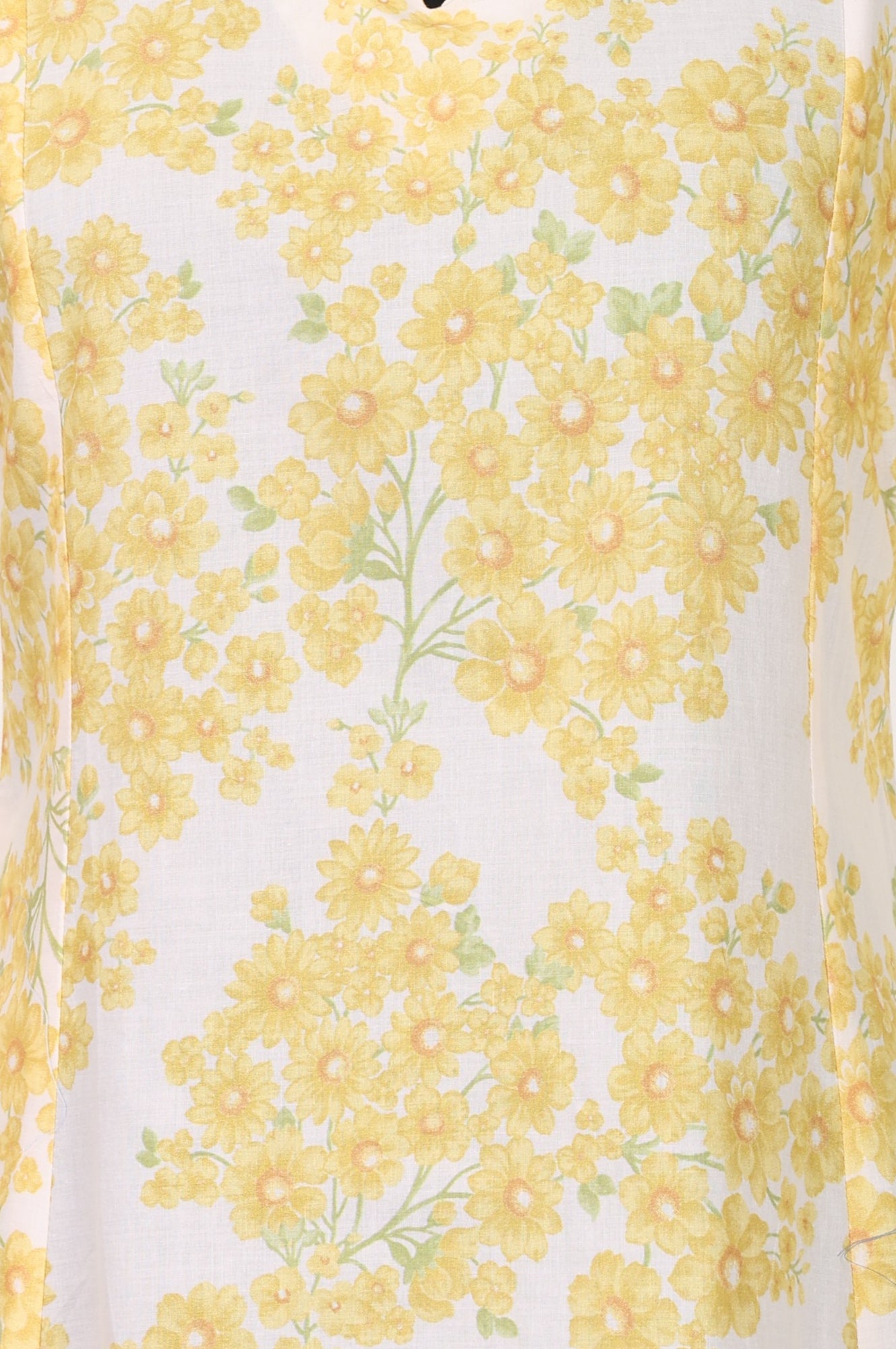 Off-White and Yellow Floral Printed Pure Cotton A-line Kurta with Pants Co-ord Set
