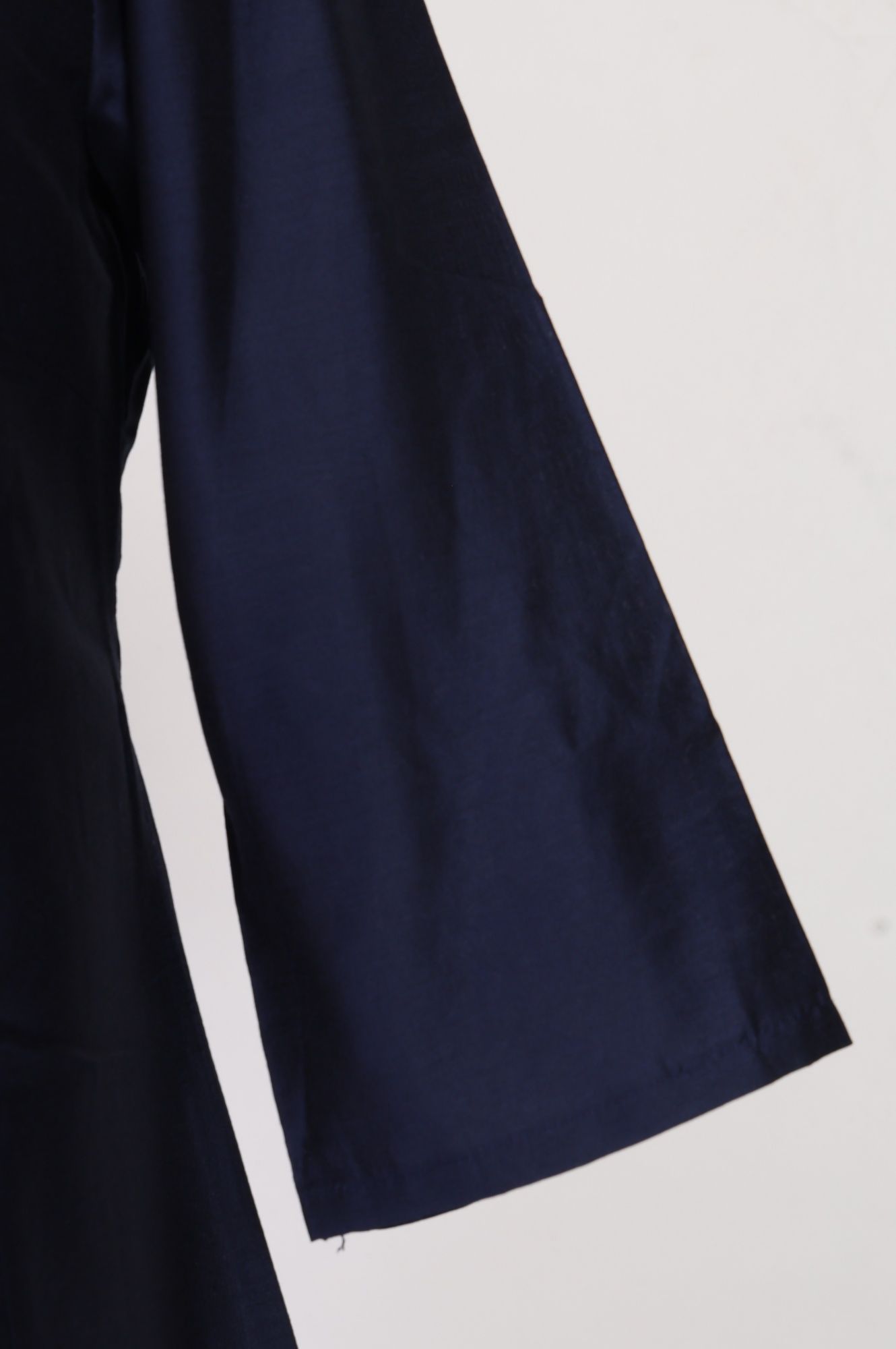 Navy Blue Thread Embroidered Straight Kurta with Pants Set