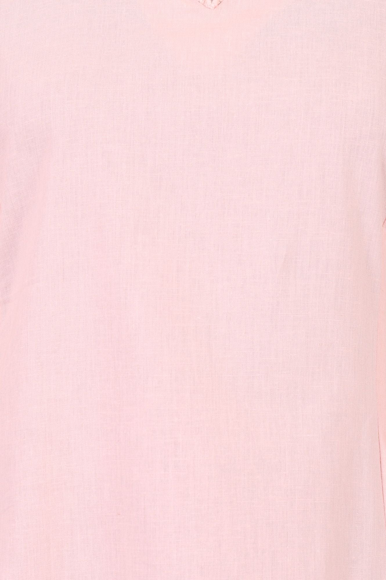 Pink Solid Lace Cotton Flax A-line Kurta with Straight Pants and Dupatta Set