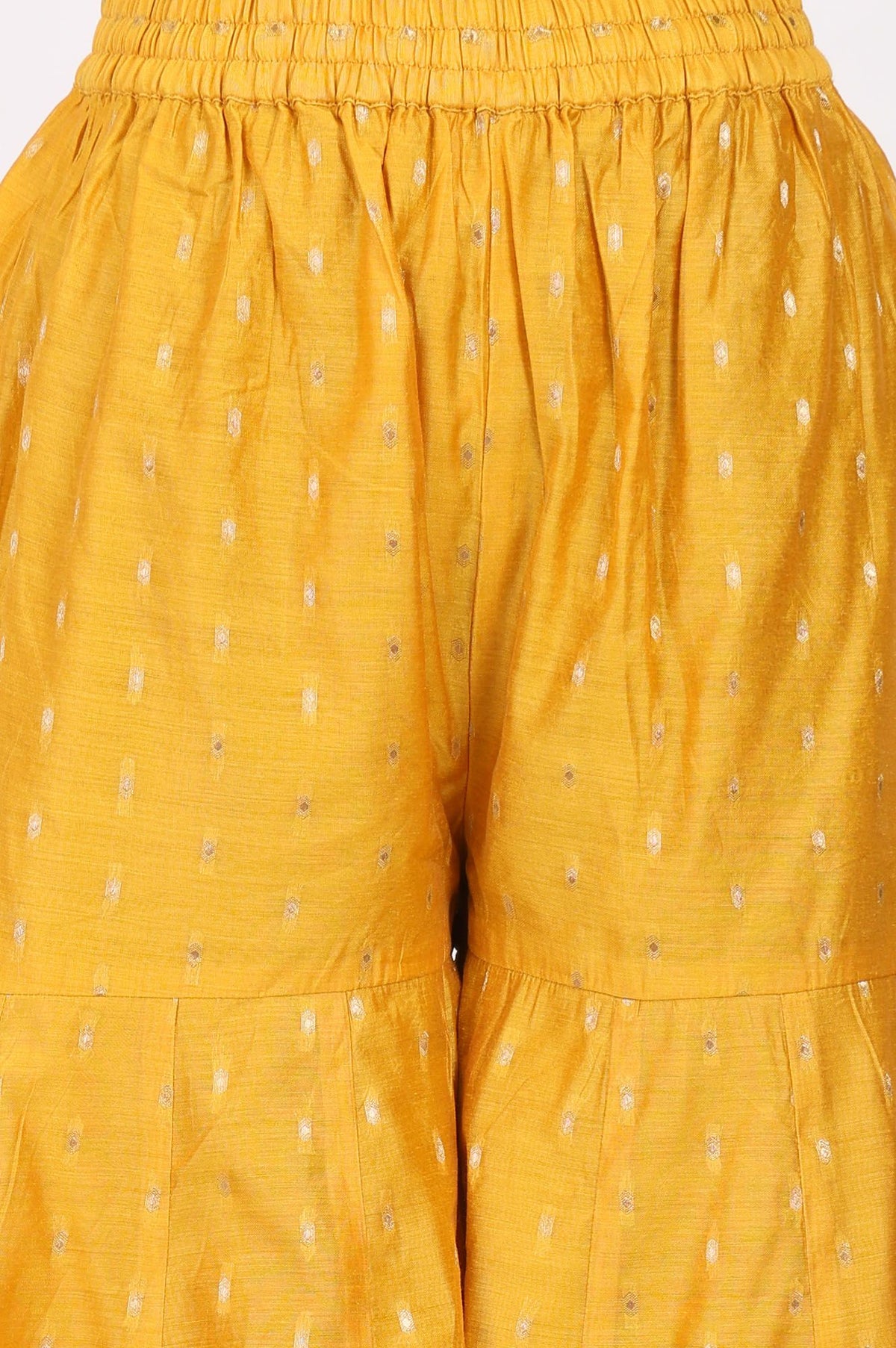 Yellow Zari Embroidered Straight Kurta sharara set for women