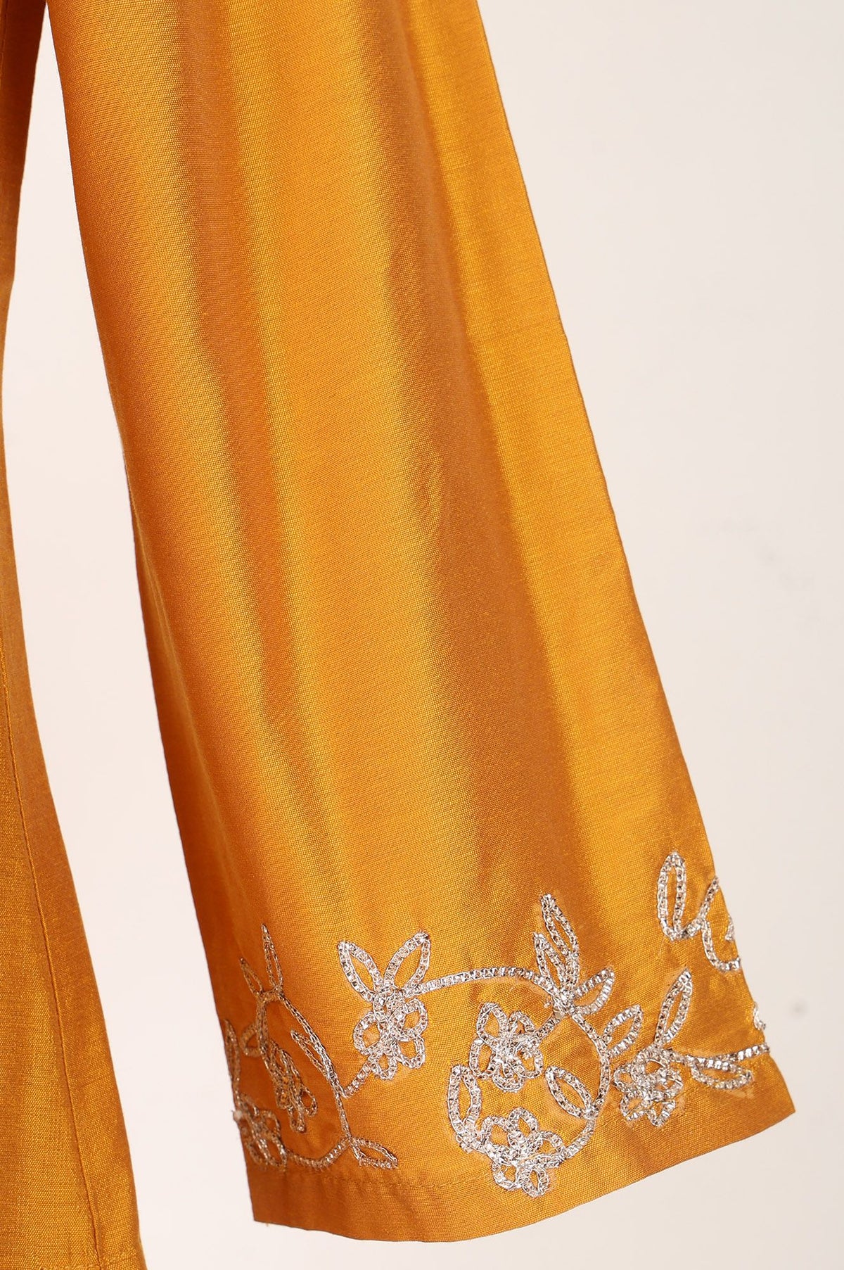 Mustard Embroidered Straight Kurta with Pants Set