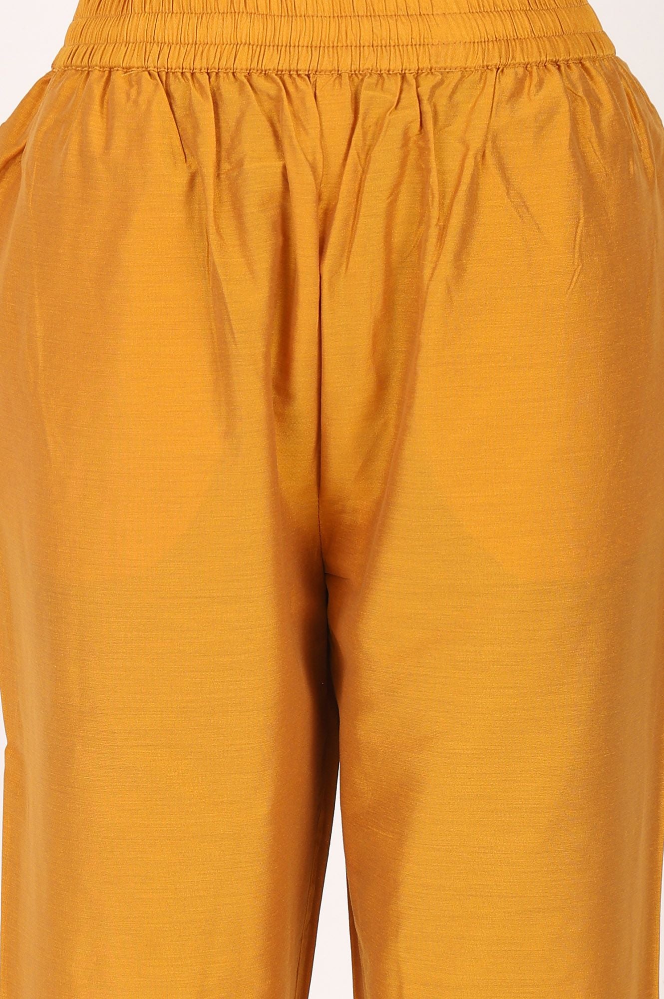 Mustard Embroidered Straight Kurta with Pants Set