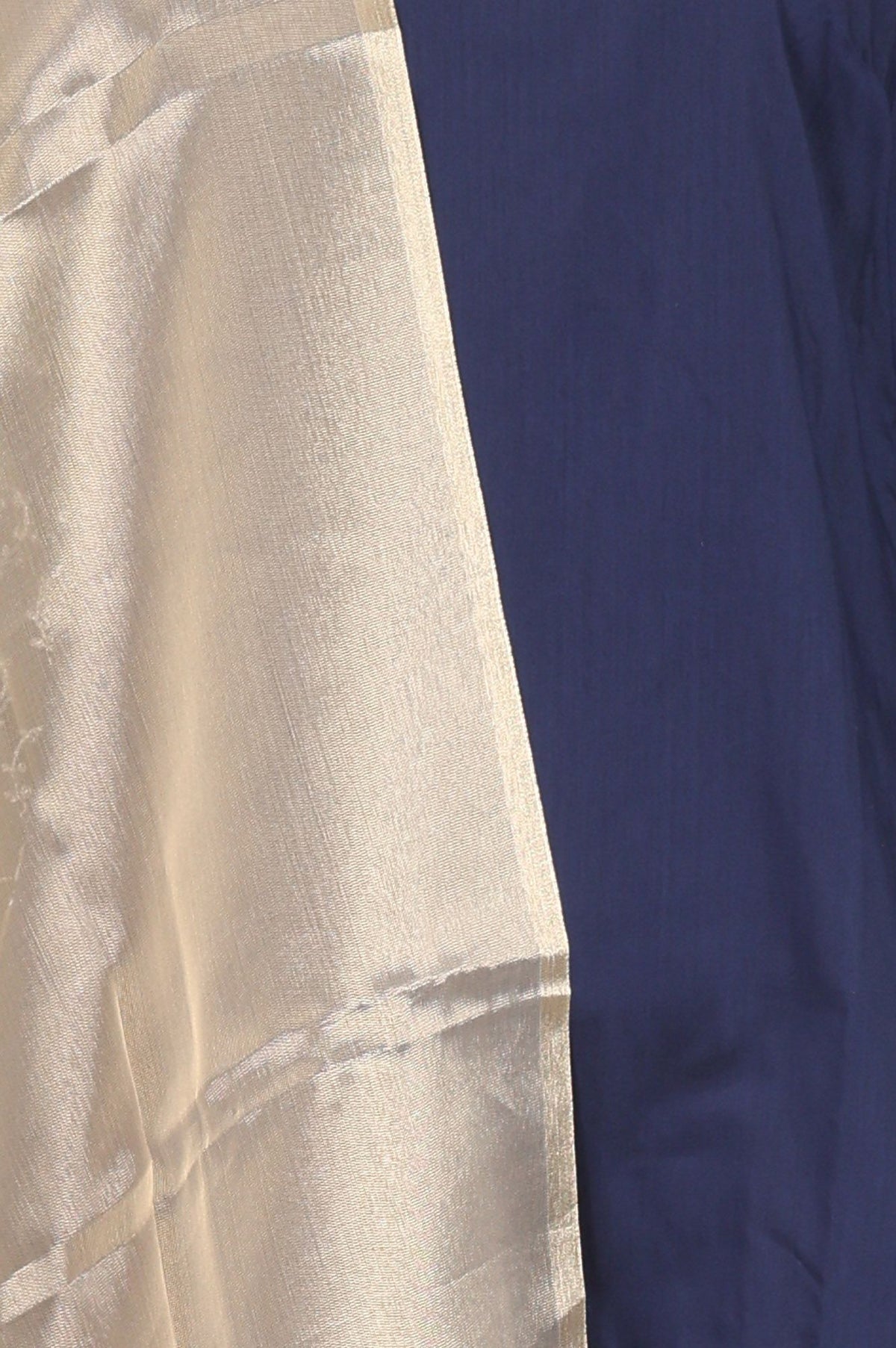 Navy Blue Embroidered Straight Kurta with Pants and Dupatta Set