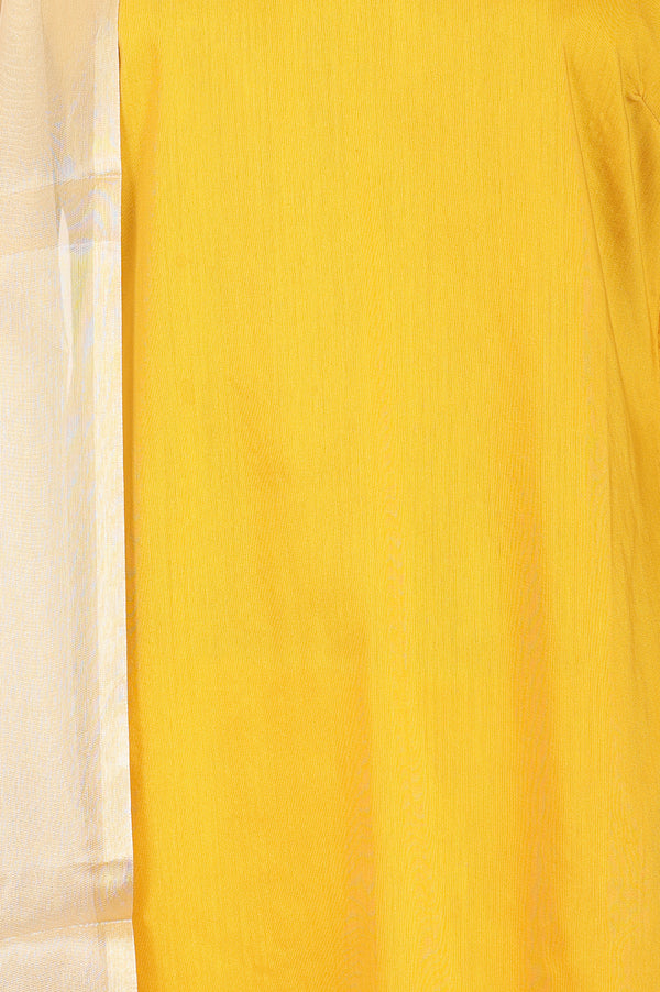 Mustard Embroidered Straight Kurta With Pants And Dupatta Set