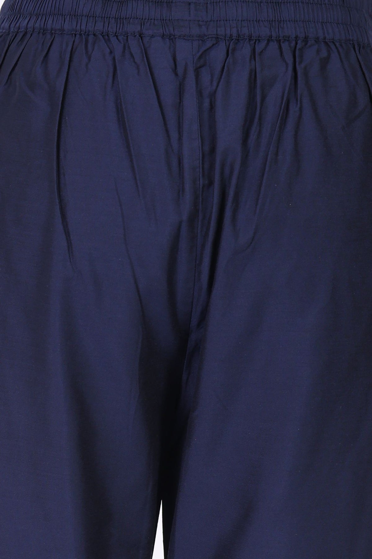 Navy Blue Zari Embroidered Straight Kurta with Straight Pants Set