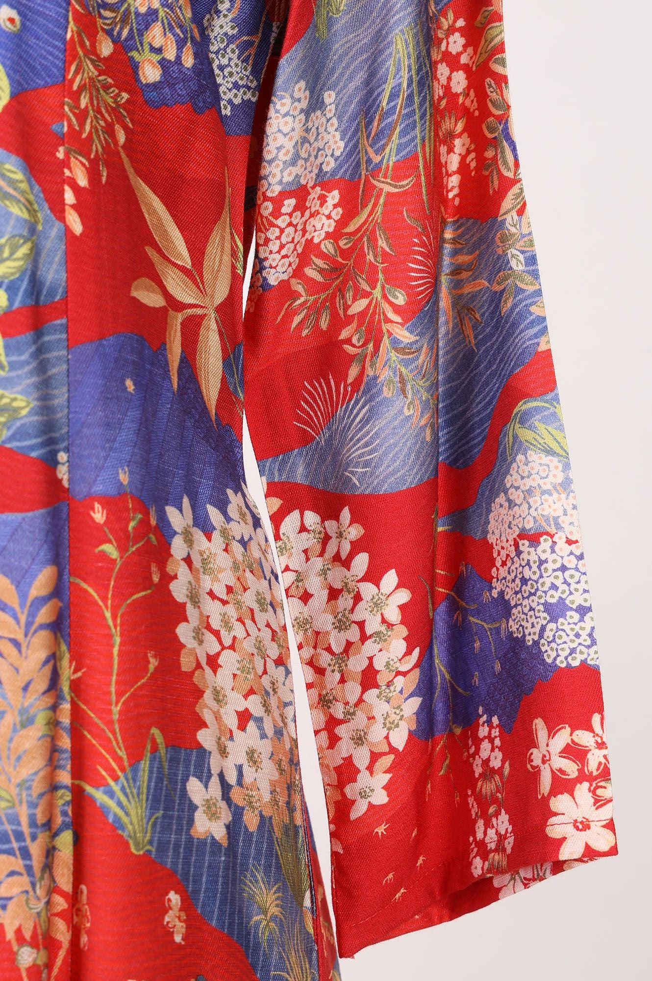 Red Floral Printed Straight Kurta with Pants and Dupatta Set