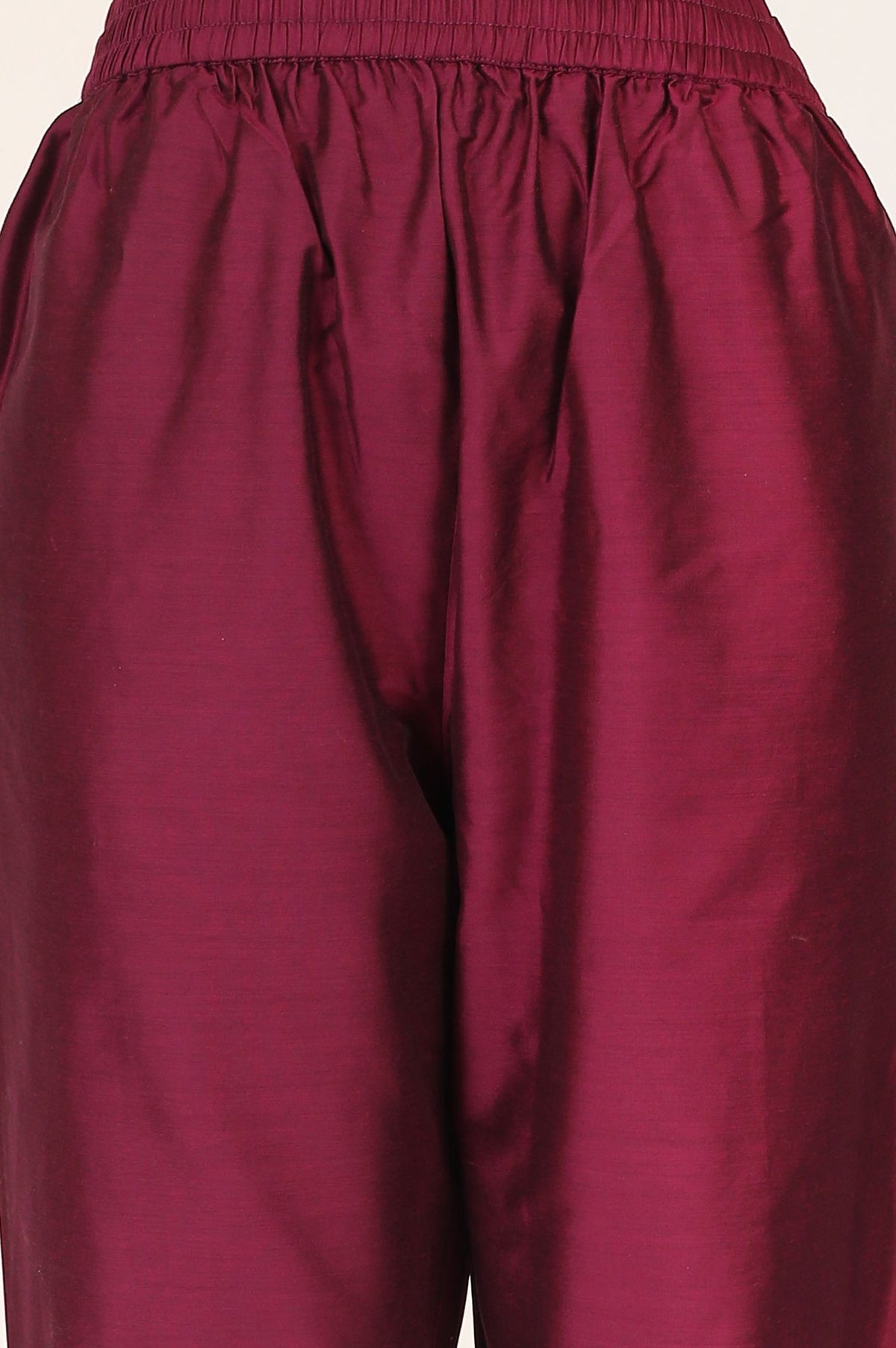 Wine Floral Printed Crepe Straight Kurta with Pants and Dupatta Set