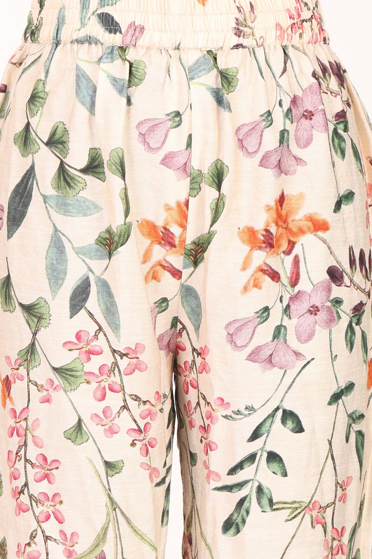 Off-White Floral Printed Straight Kurta with Pants Co-ord Set