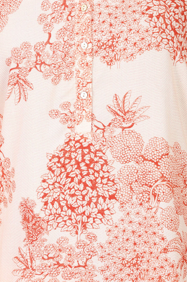 Peach Floral Printed Rayon Straight Kurta with Pants Co-ord Set