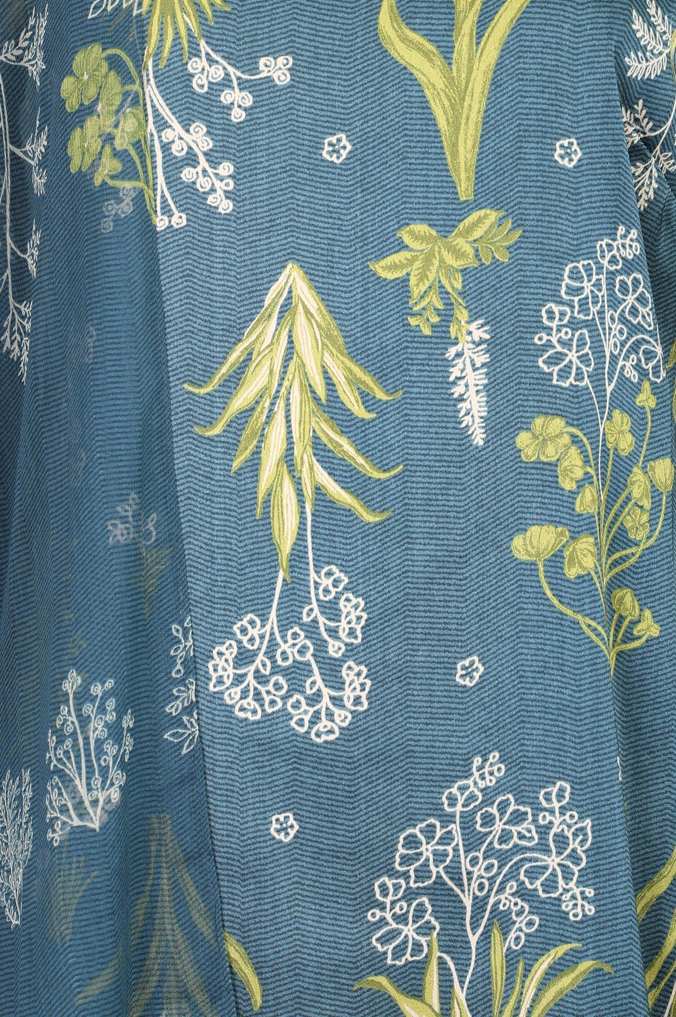 Teal Botanical Printed Satin Straight Kurta With Pants And Dupatta Set