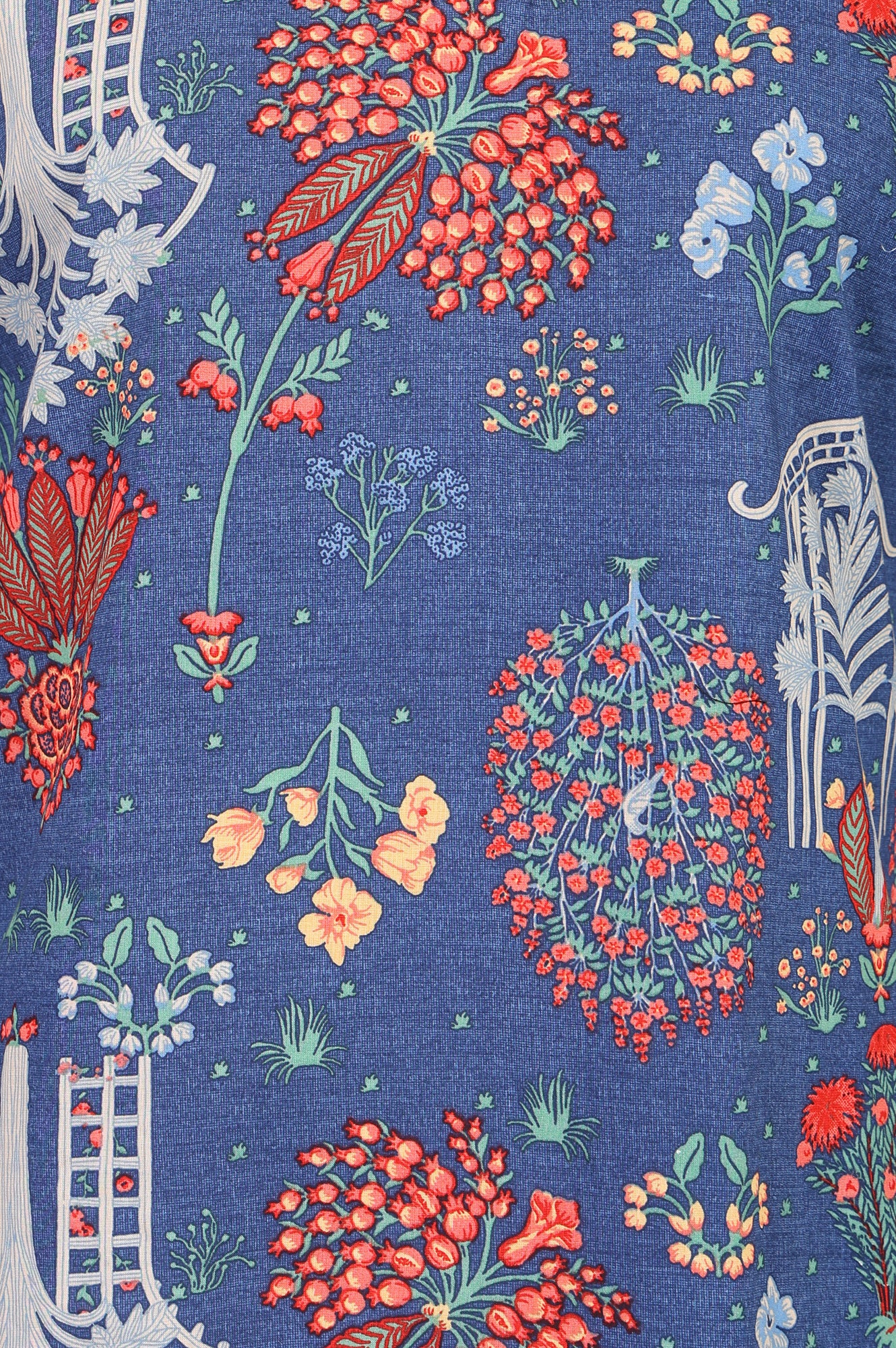 Blue Floral Printed Pure Cotton Straight Kurta With Pants Co-ord Set