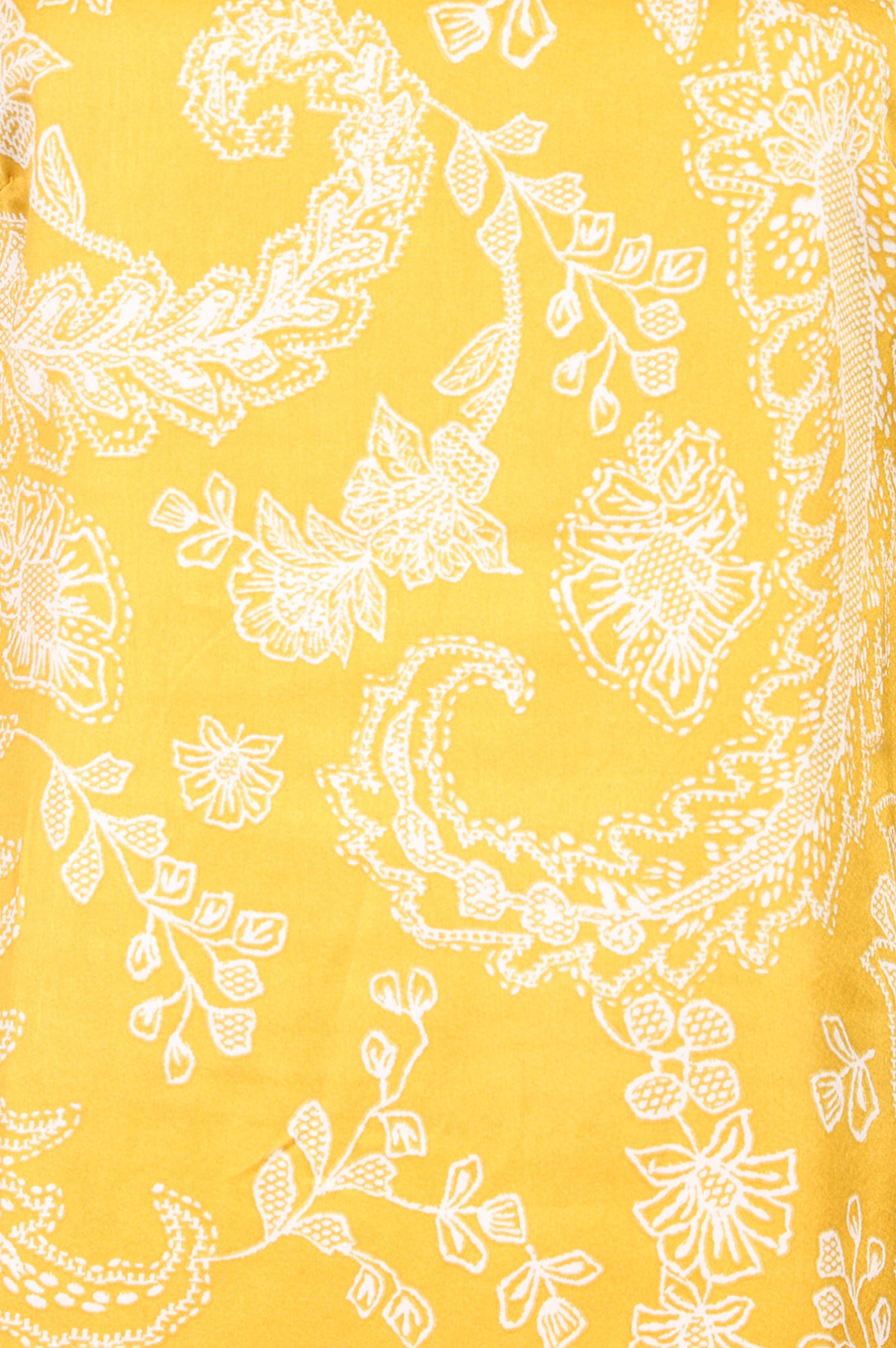 Mustard Paisley Printed Satin Straight Kurta With Pants Co-ord Set