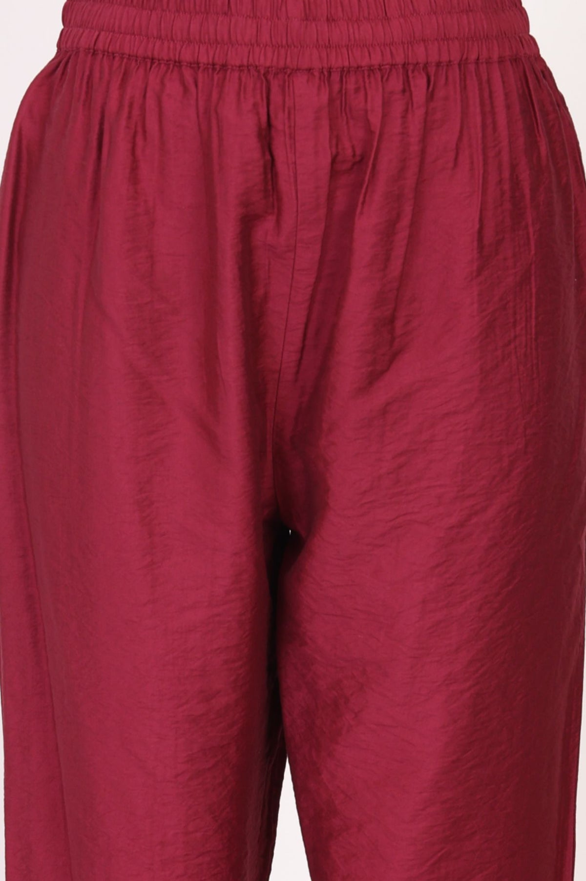 Maroon Mirror Work Straight Kurta with Straight Pants and Dupatta Set