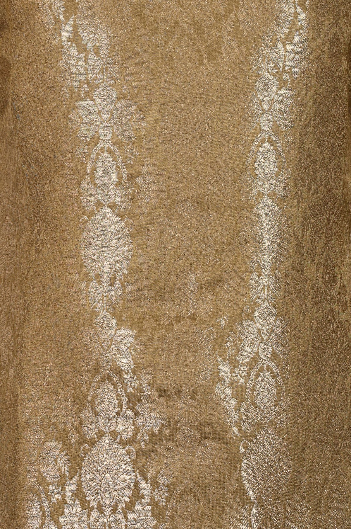 Olive Yarn Dyed Jacquard Straight Kurta with Pants Set