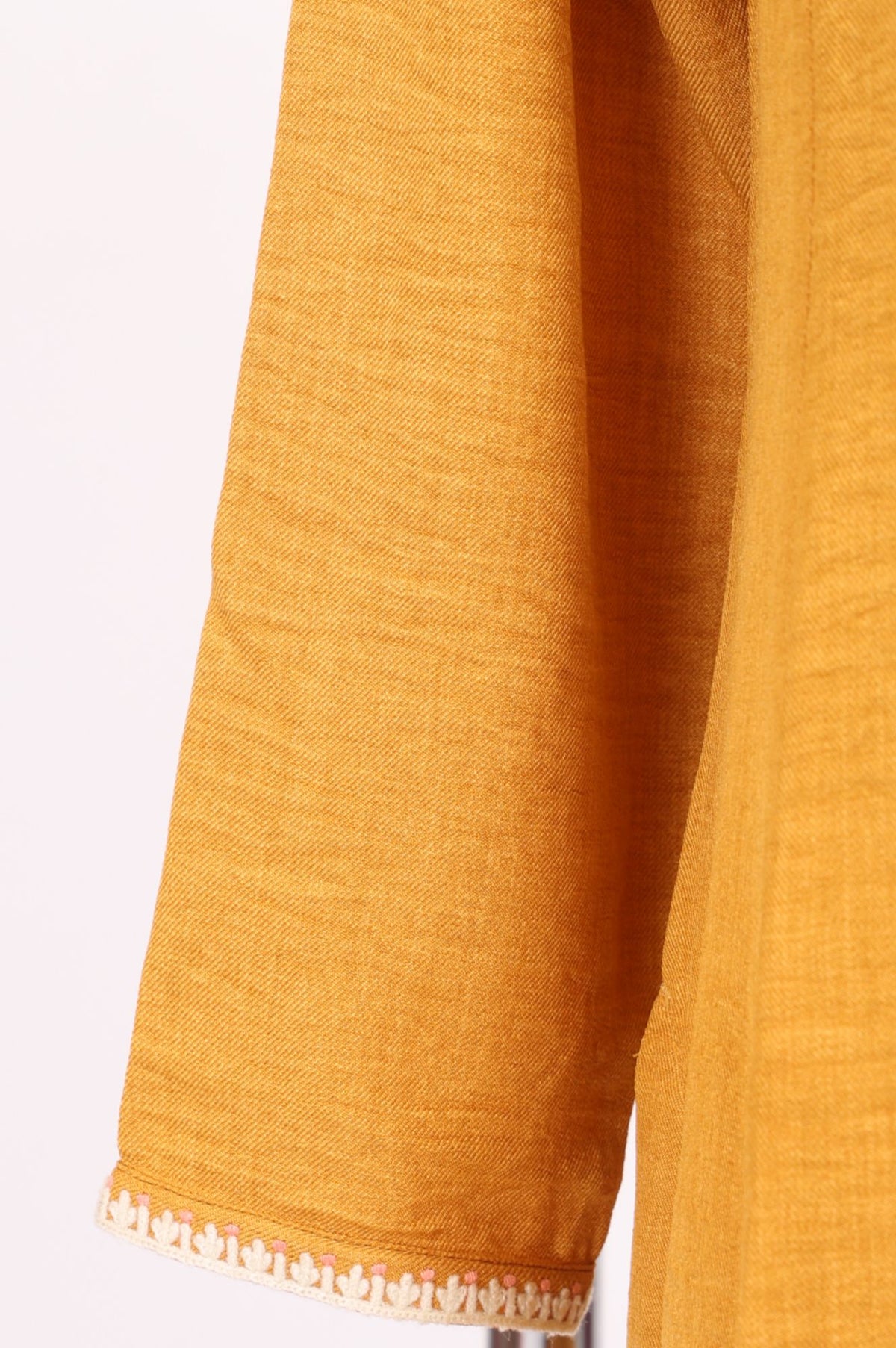 Mustard Thread Embroidered Straight Kurta with Pants Set