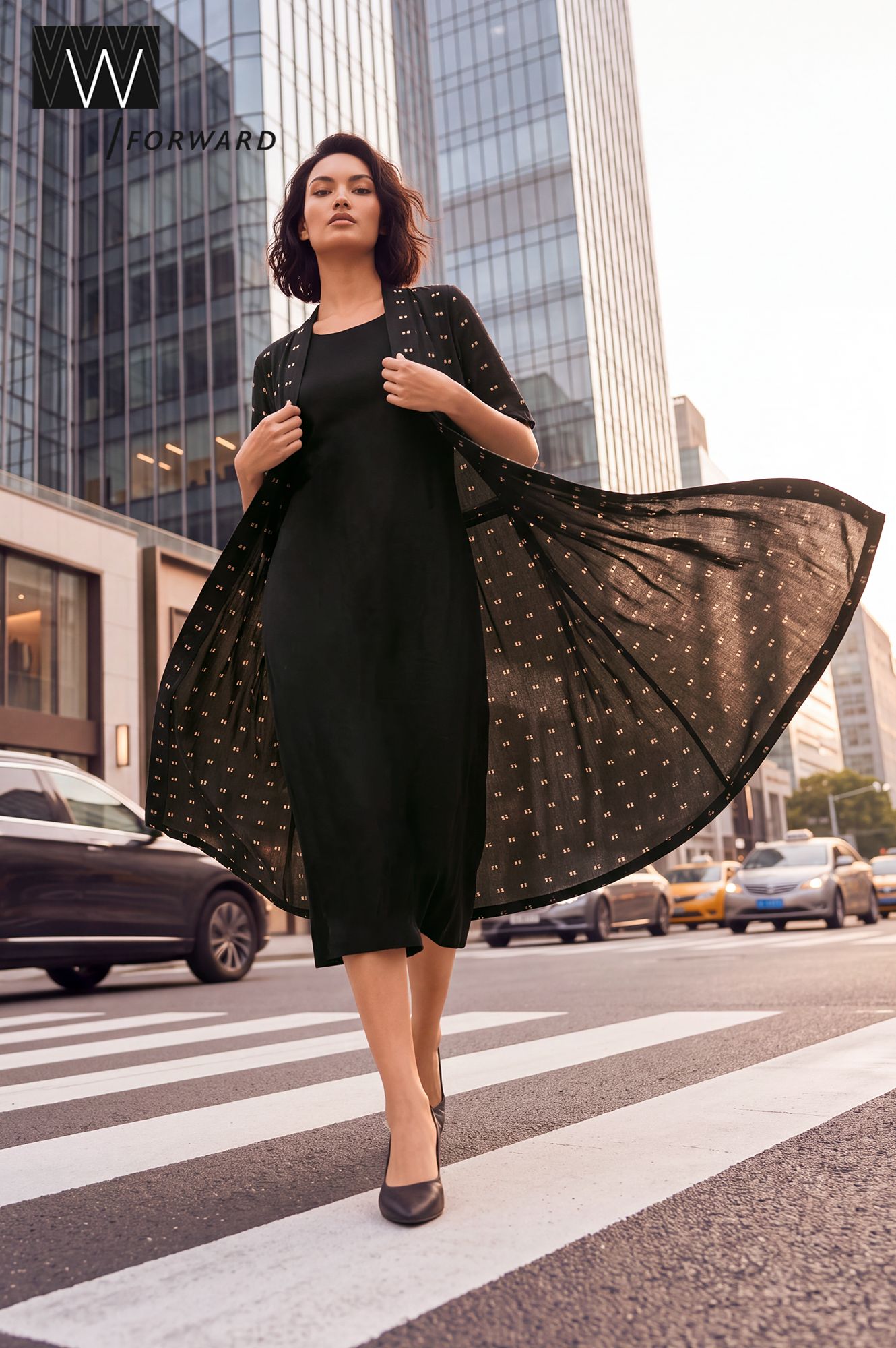 Core Casual Layered A-line Dress &amp; Jacket Set