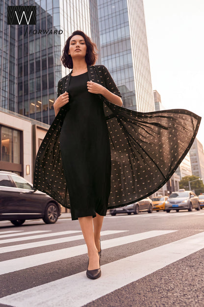 Core Casual Layered A-line Dress &amp; Jacket Set
