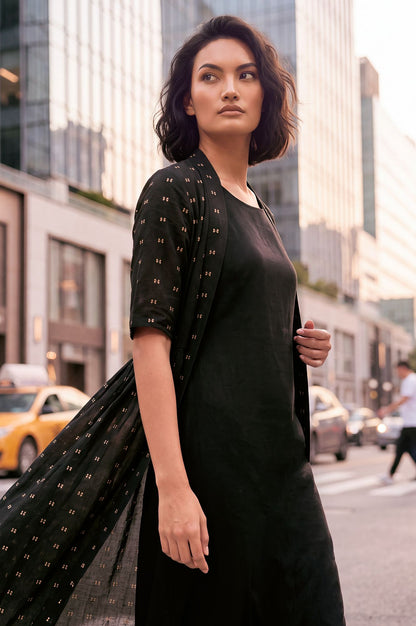 Core Casual Layered A-line Dress &amp; Jacket Set