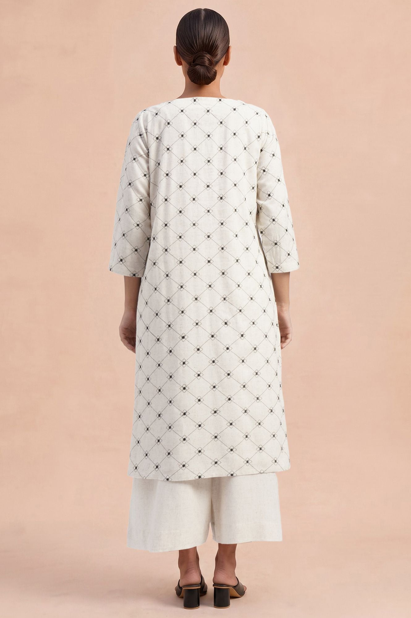 AM-to-PM Embroidered Straight Kurta &amp; Pant Set
