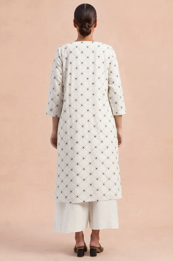 AM-to-PM Embroidered Straight Kurta & Pant Set