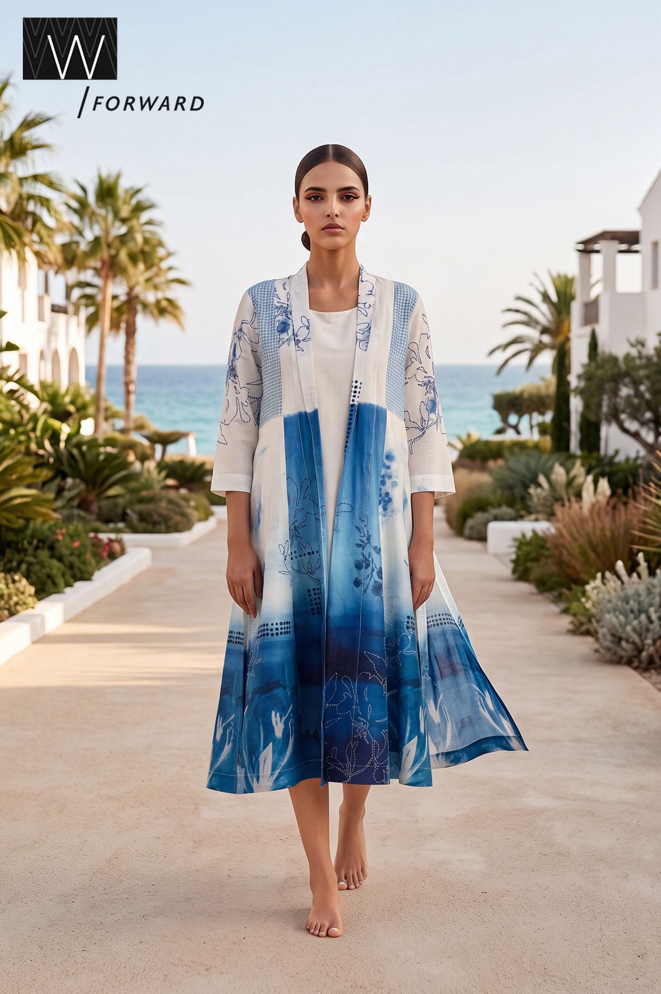 Inked In Layered A-line Dress &amp; Jacket Set
