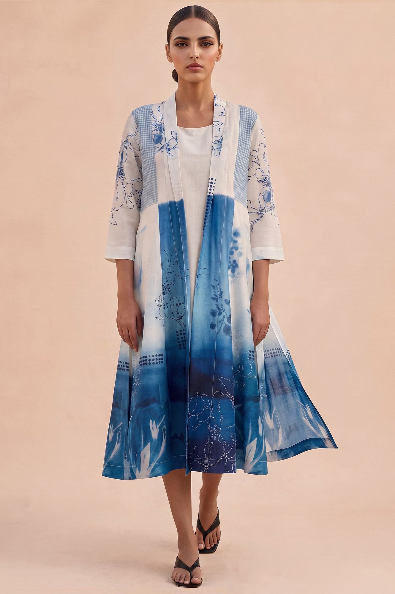 Inked In Layered A-line Dress &amp; Jacket Set