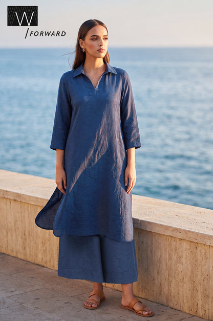 Textured Ease Travel Kurta &amp; Pant Set