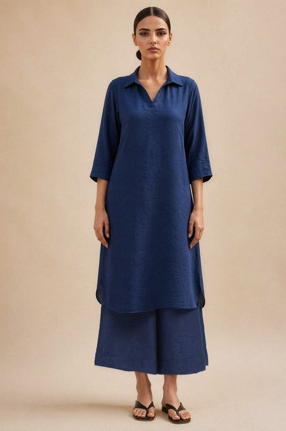 Textured Ease Travel Kurta &amp; Pant Set