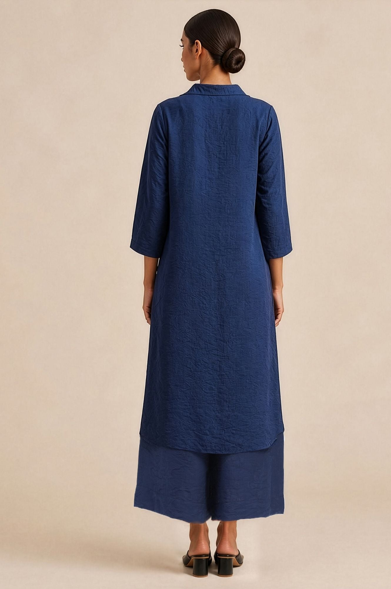 Textured Ease Travel Kurta &amp; Pant Set