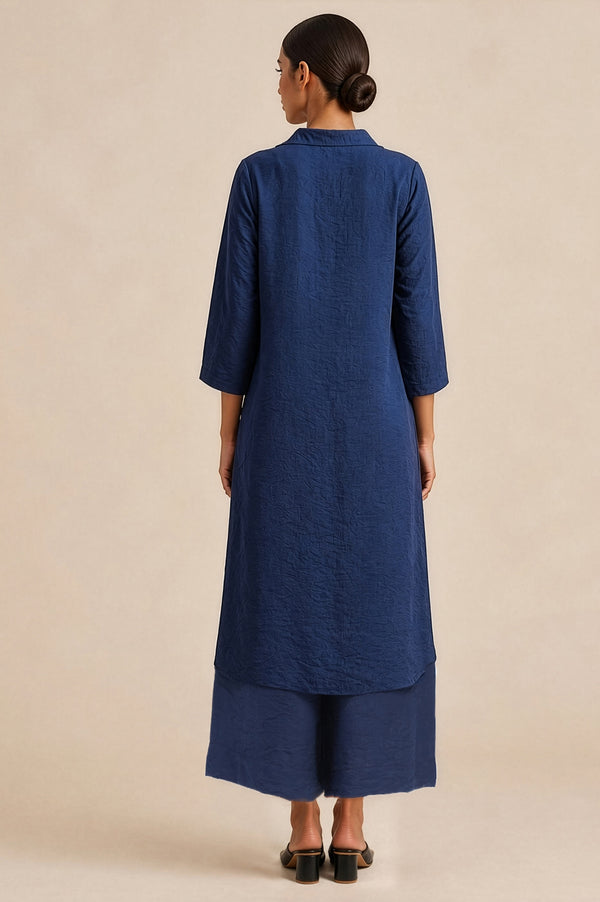 Textured Ease Travel Kurta & Pant Set