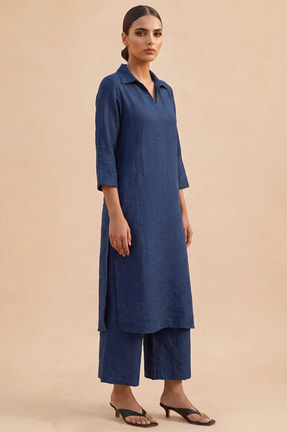 Textured Ease Travel Kurta &amp; Pant Set