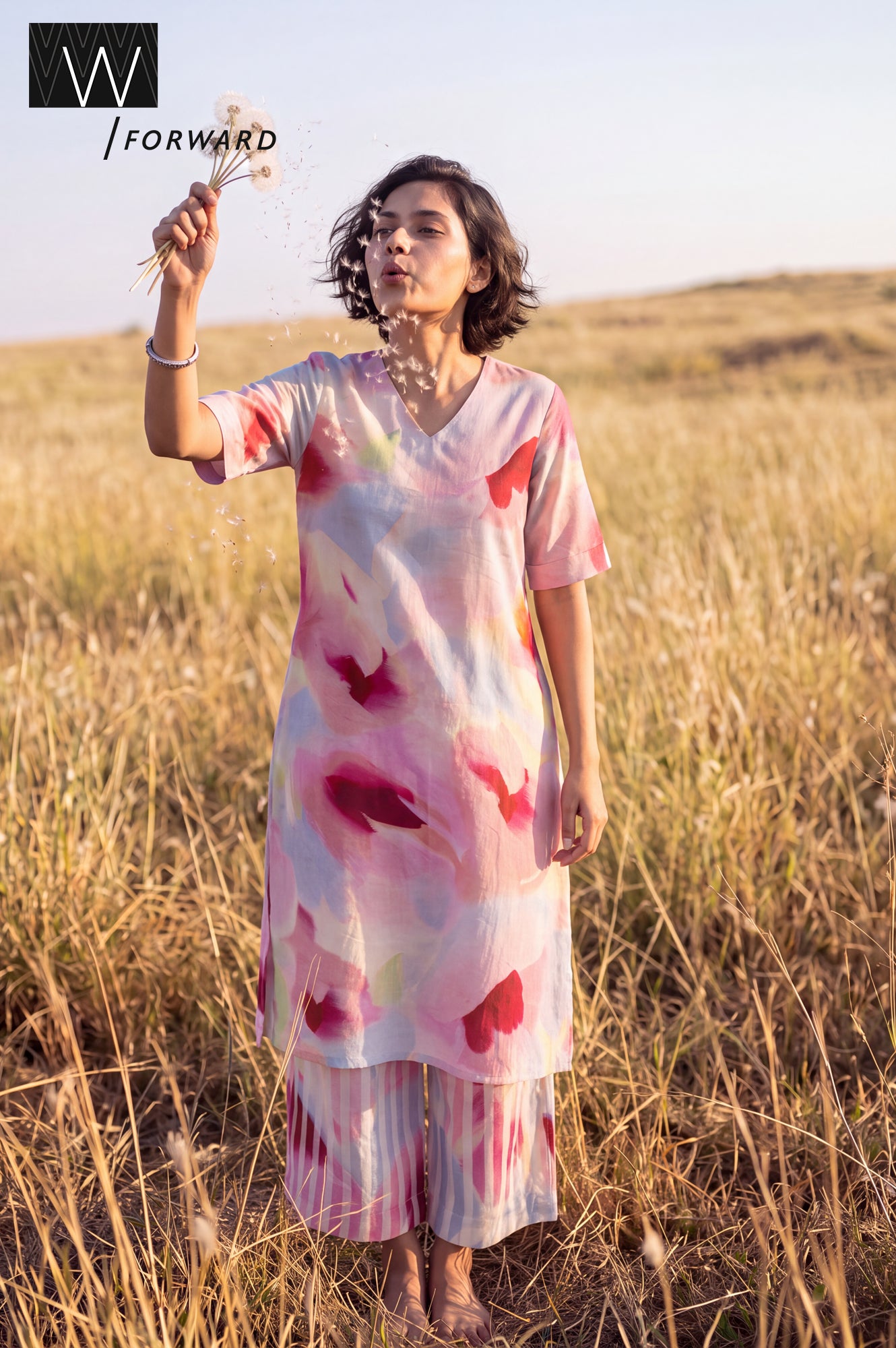 Fresh Canvas Floral Casual Kurta &amp; Pant Set