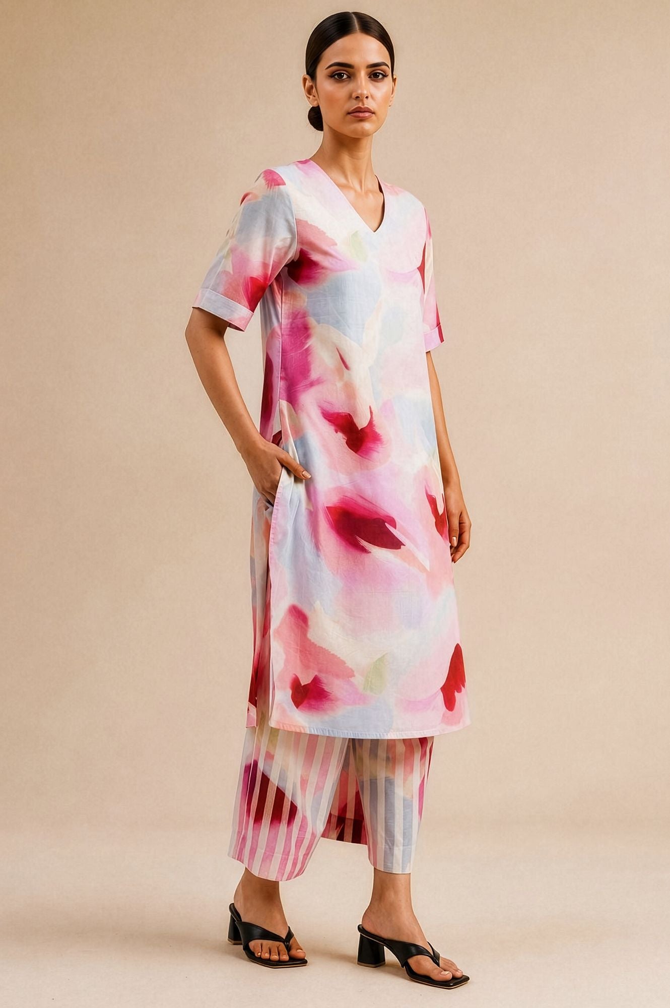Fresh Canvas Floral Casual Kurta &amp; Pant Set