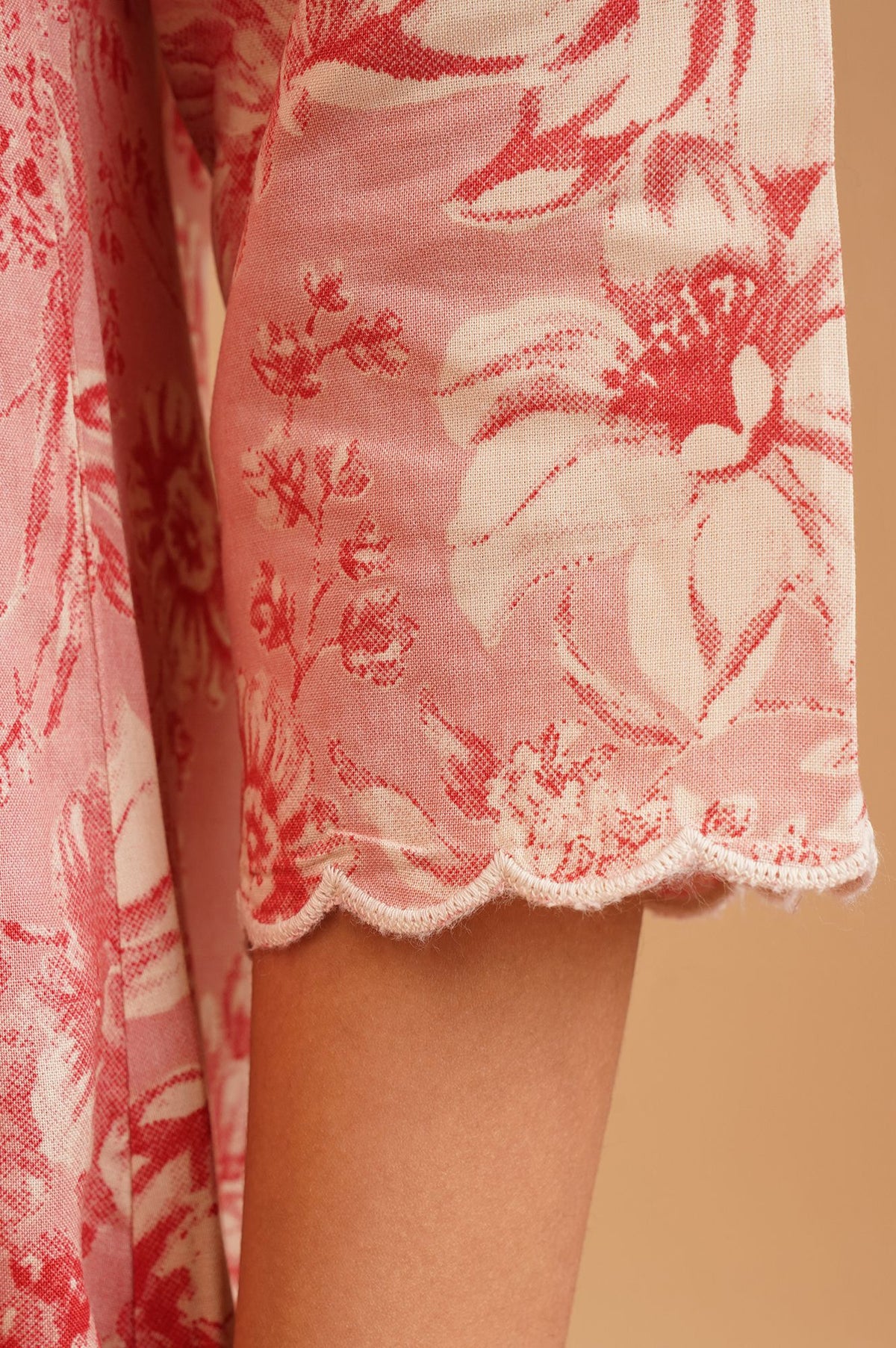 Pink Floral Printed Rayon Straight Kurta with Straight Pants and Dupatta Set