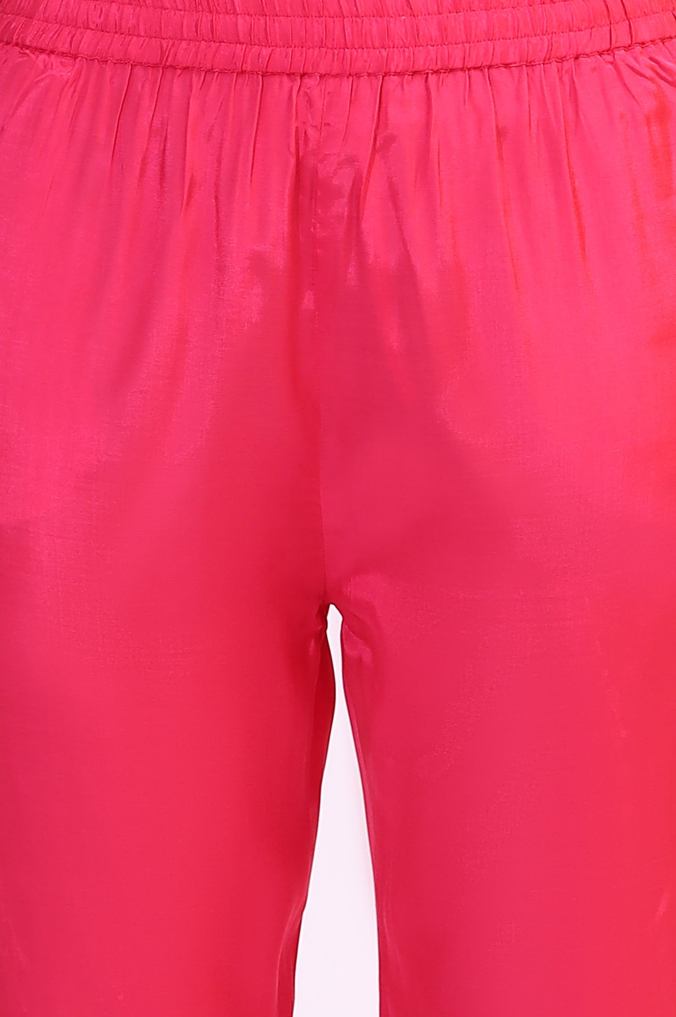 Navy Blue Embroidered Shantung Kurta, Pants and Dupatta Set