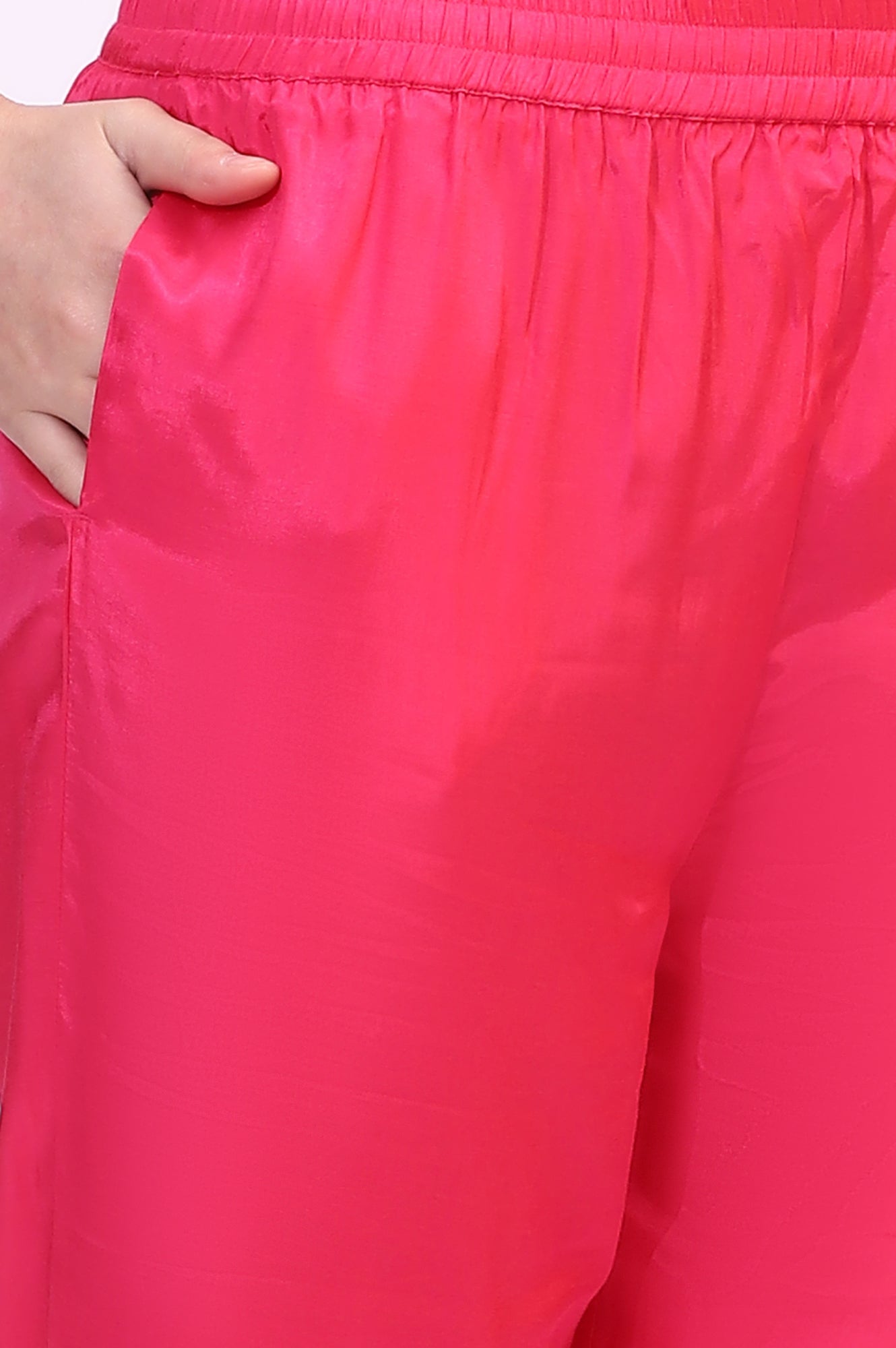 Forest Green Embroidered Shantung Kurta, Pants and Dupatta Set