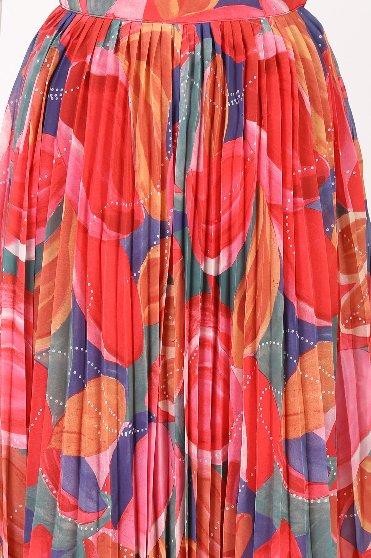 Multi-colour Abstract Printed Sequins Georgette Sleeveless Top With Skirt Co-ord Set