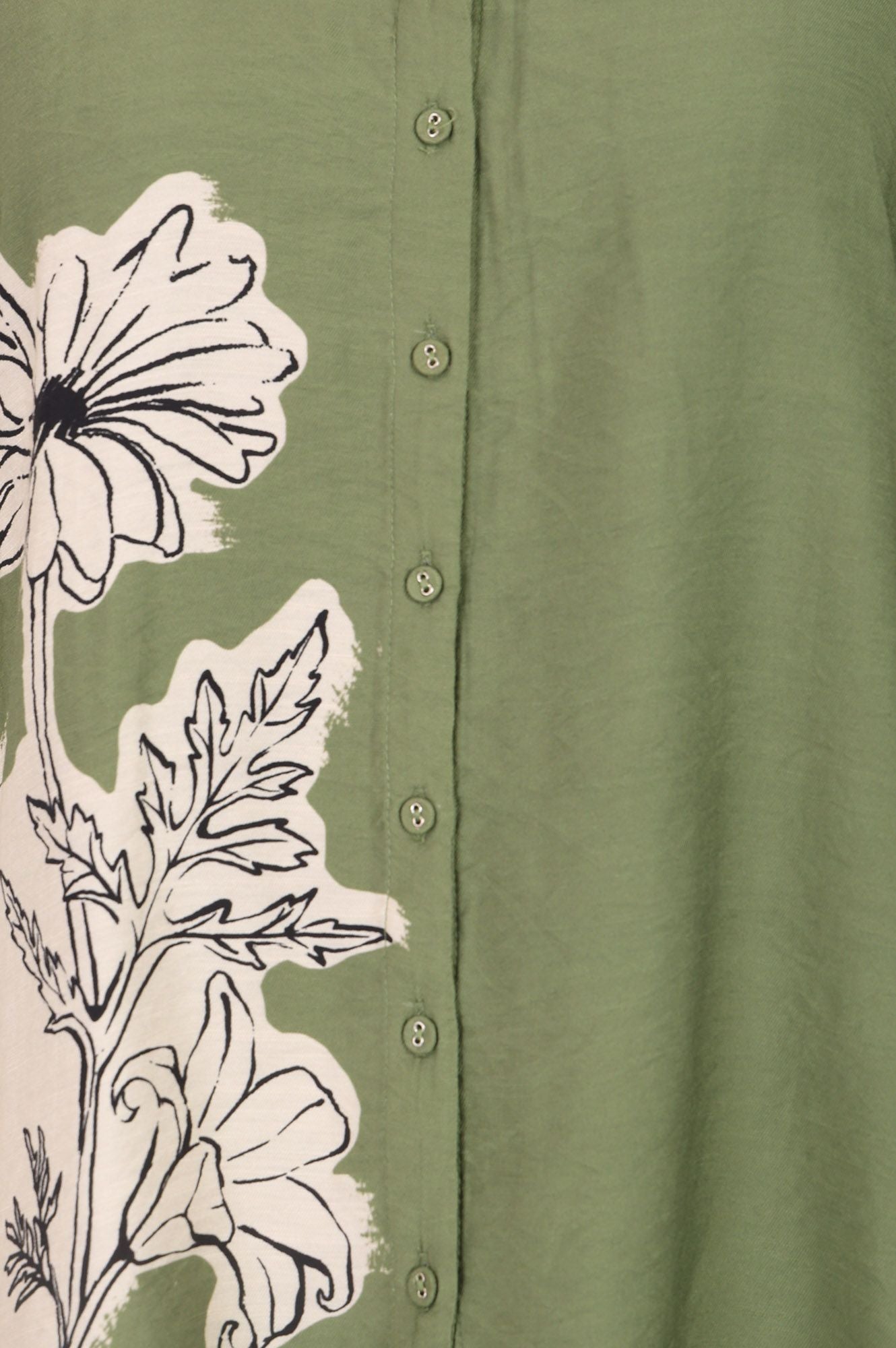 Green Floral Printed Straight Shirt with Parallel Pants Co-ord Set