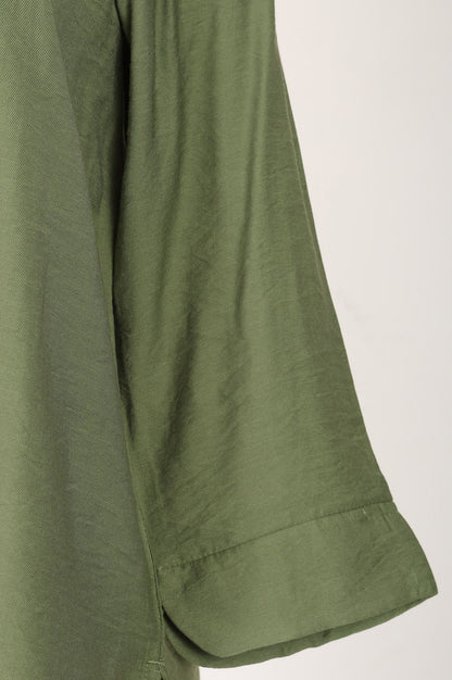 Green Floral Printed Straight Shirt with Parallel Pants Co-ord Set